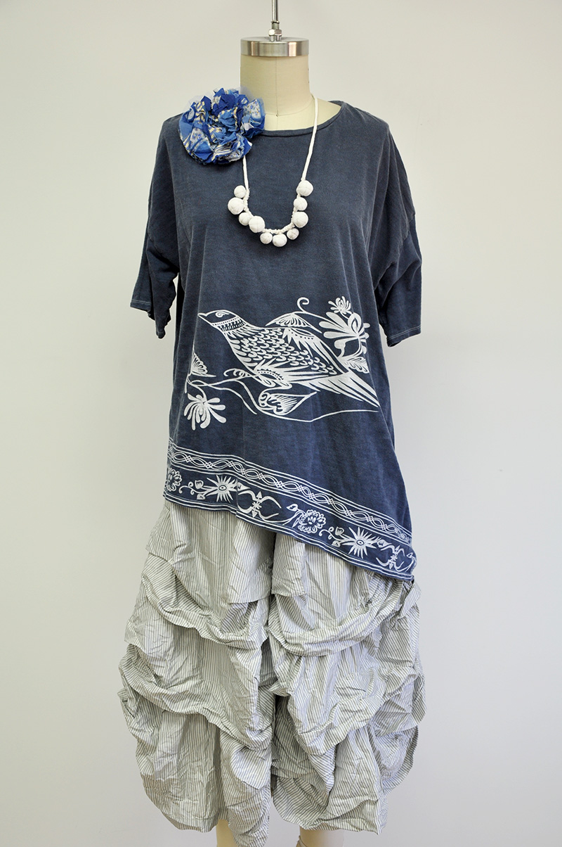 Border Bird T-Shirt Short Sleeve - Krista Larson Designs