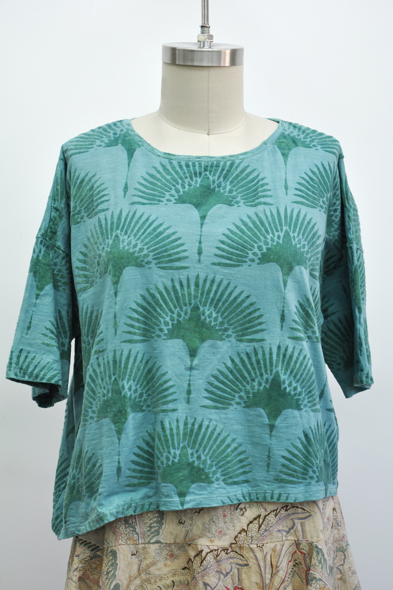 Flocked Swan Crop T-Shirt Long Sleeve - Krista Larson Designs