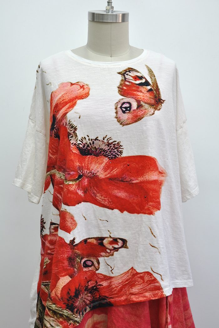 Butterfly Poppy T-Shirt Short Sleeve - Krista Larson Designs