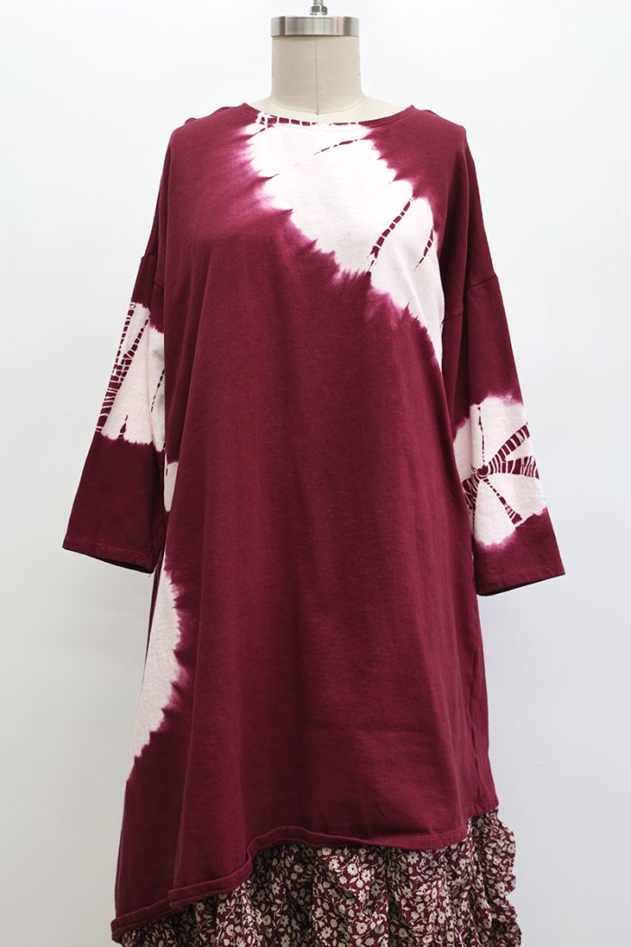 T-Shirt Dress Long Sleeve Tie-Dye - Image 2