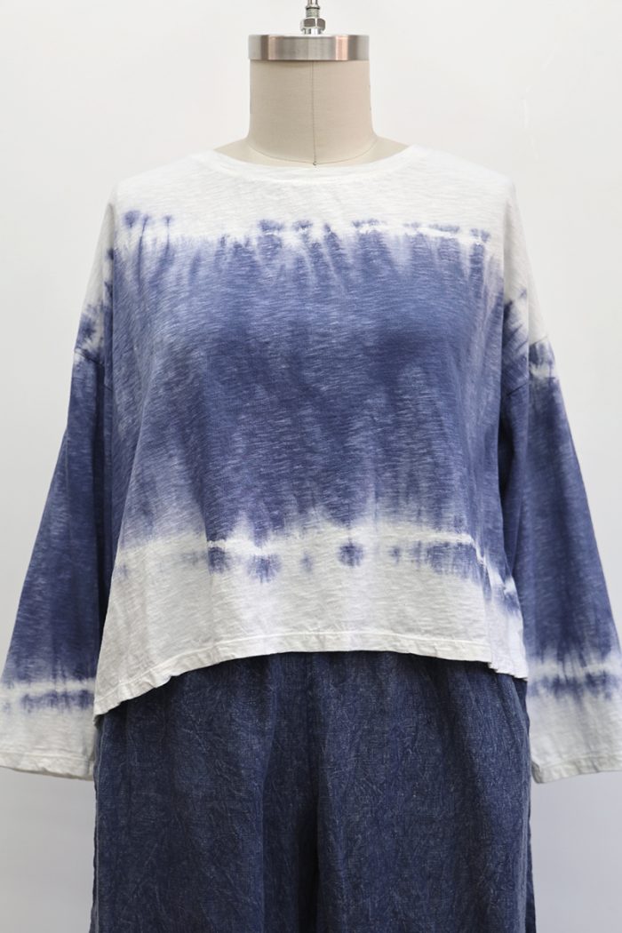 Tie Dye Crop T-Shirt Long Sleeve - Image 2