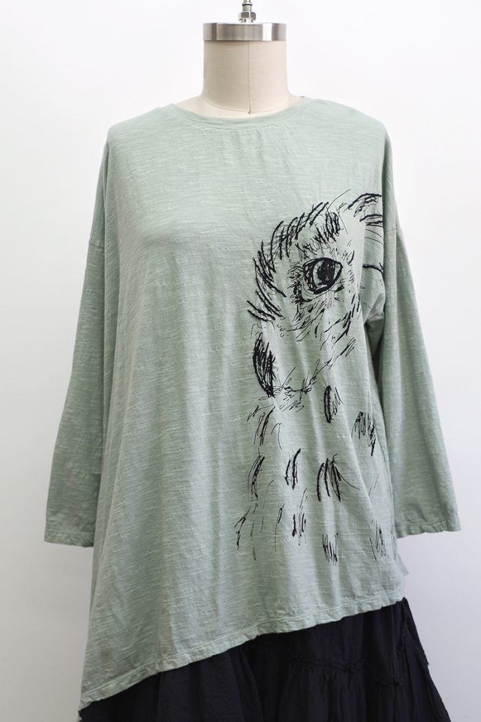 Owl Sketch T-Shirt Long Sleeve - Image 2