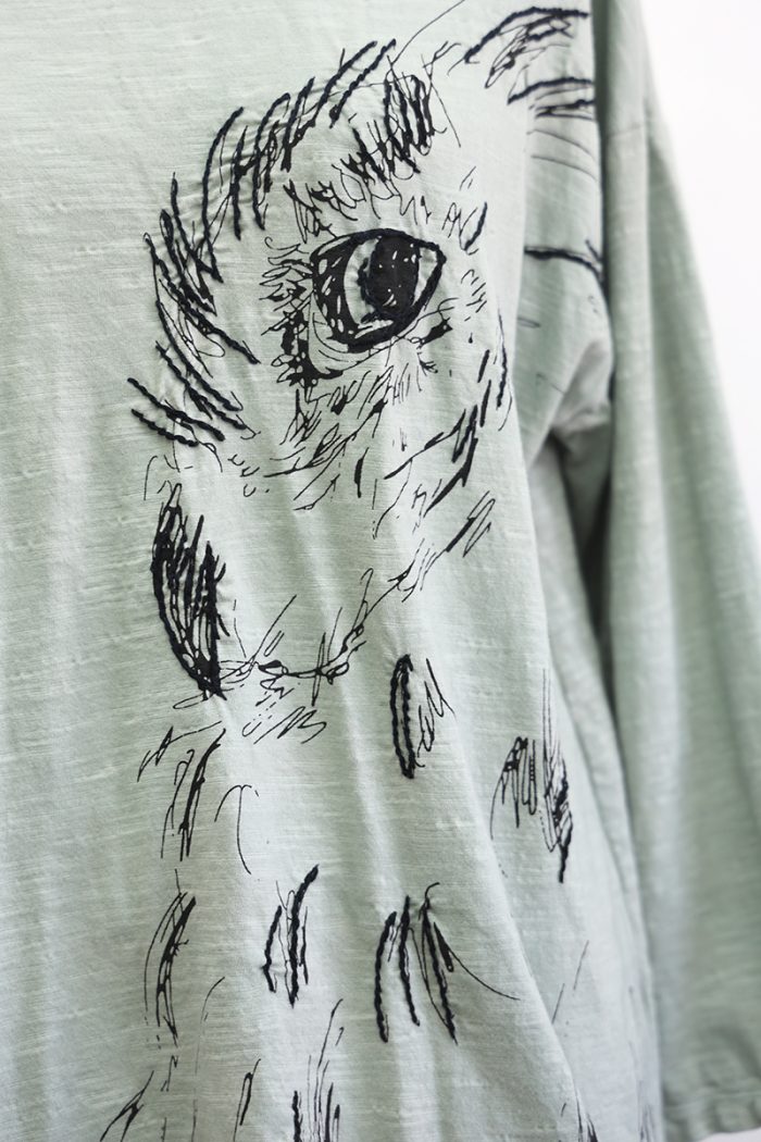 Owl Sketch T-Shirt Long Sleeve - Image 4