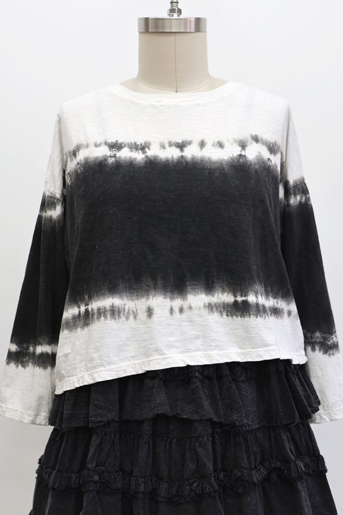 Tie Dye Crop T-Shirt Long Sleeve - Image 2