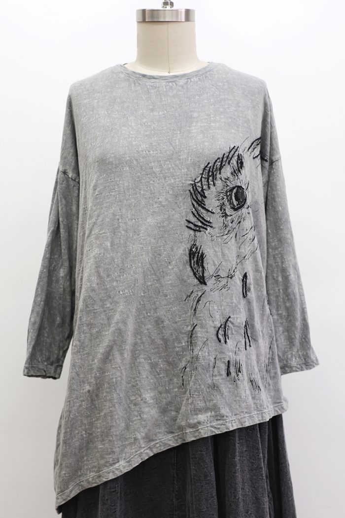 Owl Sketch T-Shirt Long Sleeve - Image 2