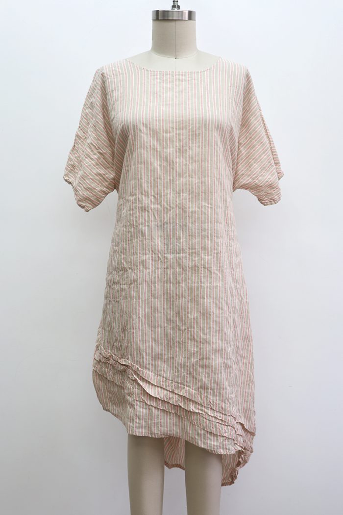 Long Basic Detail Dress Short Sleeve - Image 2