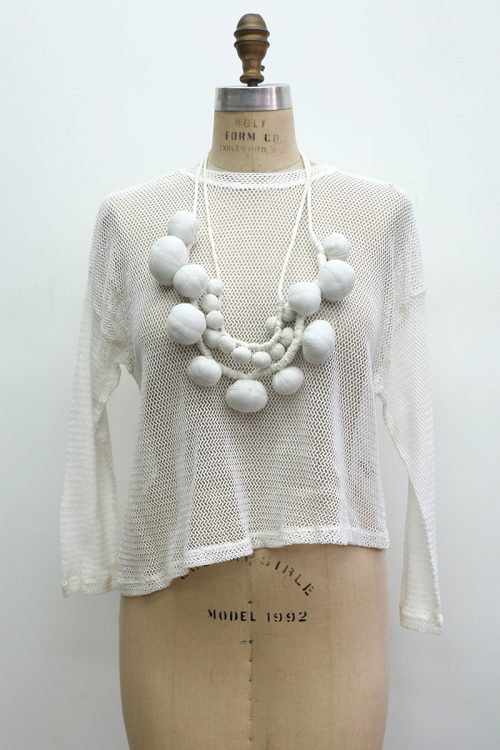 Fishnet Crop T-Shirt Long Sleeve