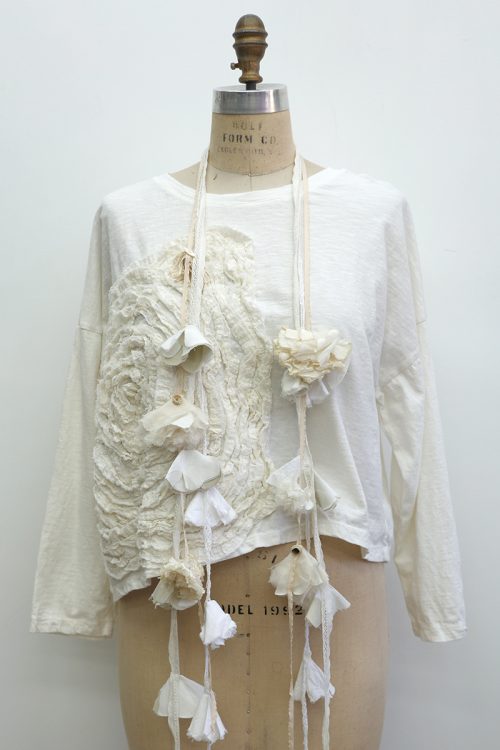 Crop Cabbage Rose T-Shirt Long Sleeve