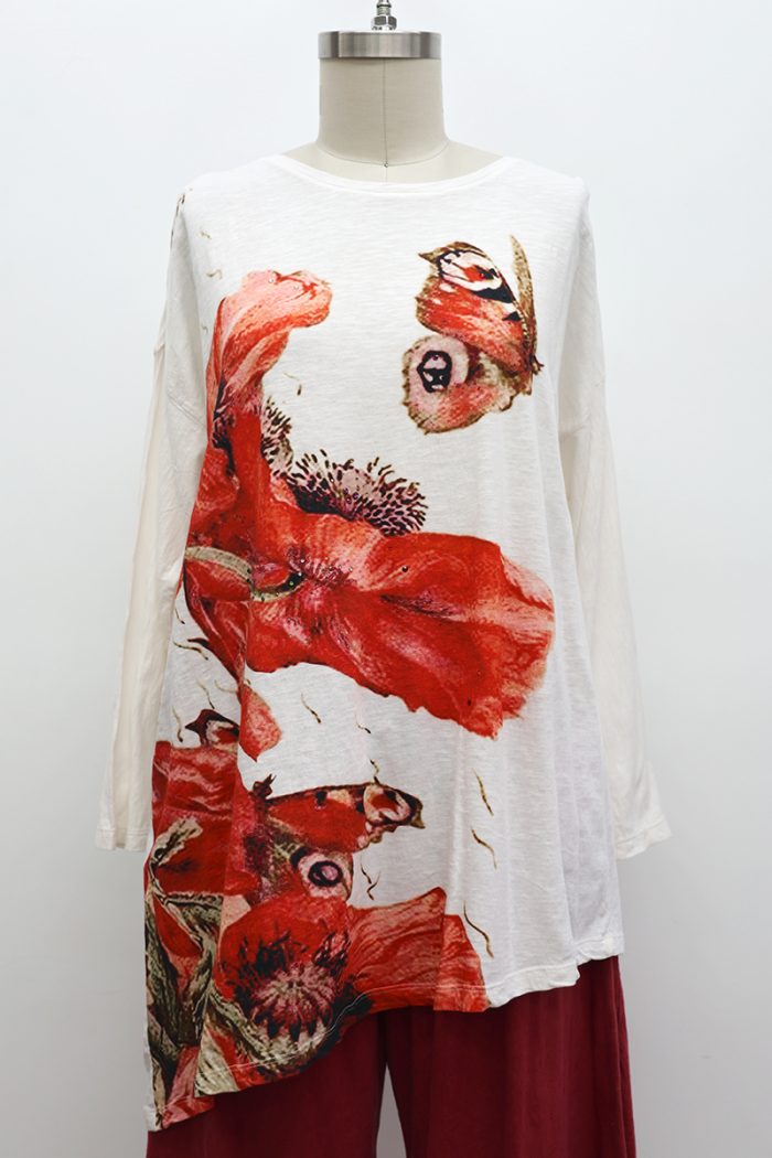 Butterfly/Poppy T-Shirt Long Sleeve - Image 2