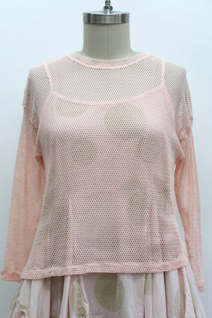 Fishnet Crop T-Shirt Long Sleeve - Image 2