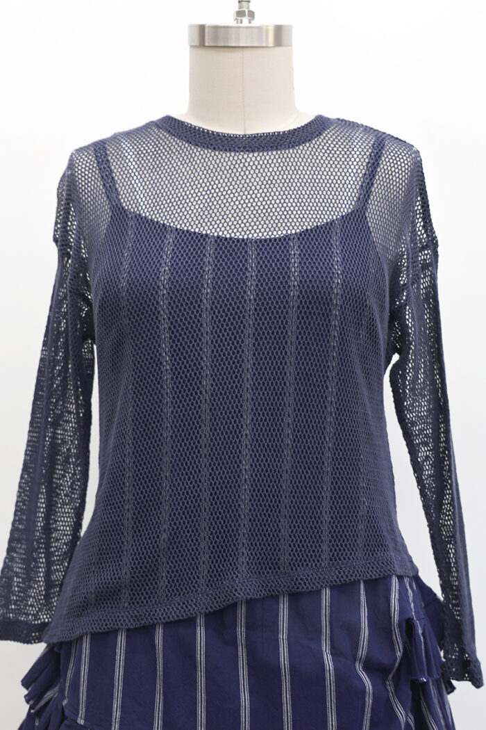 Fishnet Crop T-Shirt Long Sleeve - Image 2
