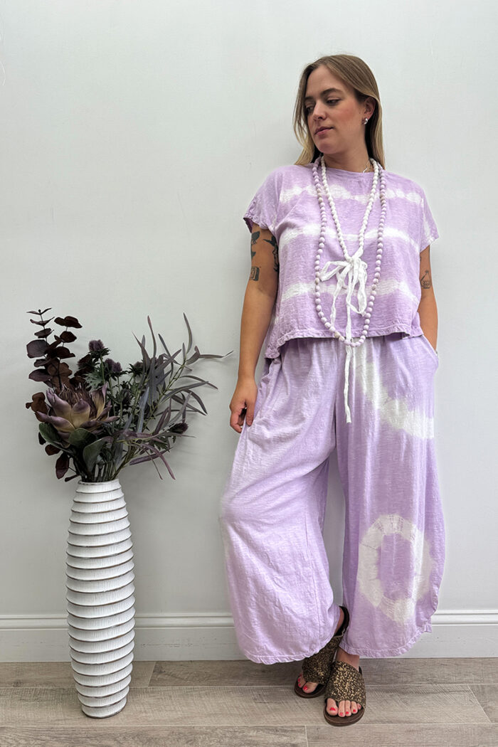 Crop T-Shirt Cap Sleeve Tie Dye - Image 4