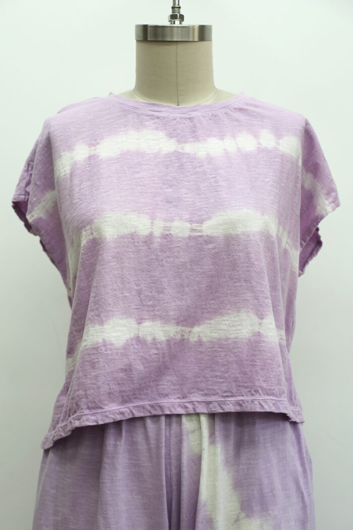 Crop T-Shirt Cap Sleeve Tie Dye - Image 2