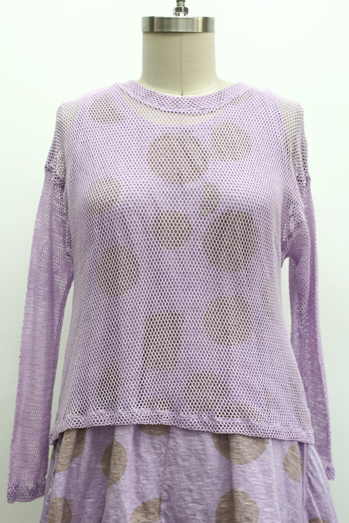 Fishnet Crop T-Shirt Long Sleeve - Image 2