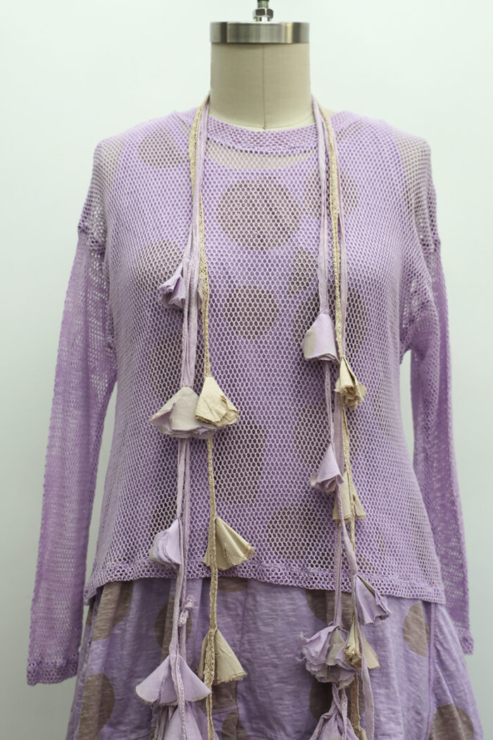 Fishnet Crop T-Shirt Long Sleeve
