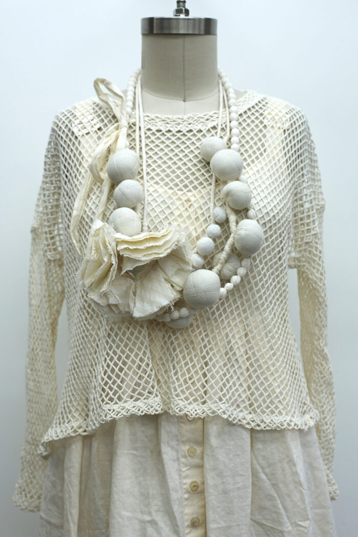 Crop Open Weave T-Shirt Long Sleeve - Image 3