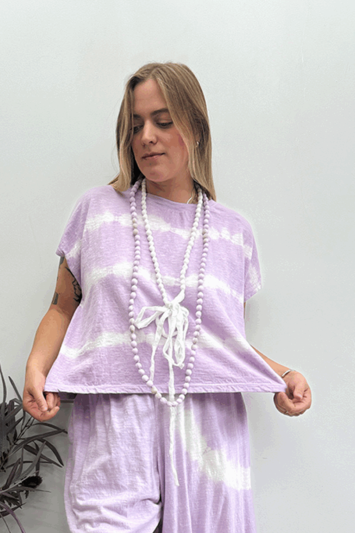 Crop T-Shirt Cap Sleeve Tie Dye