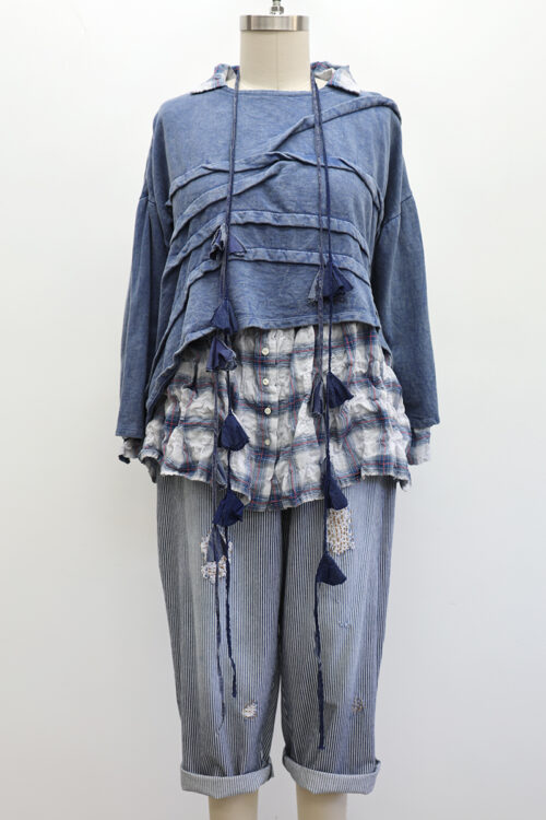 Crop Creased Sweatshirt Long Sleeve