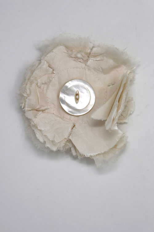 Small Cornflower Pin in White