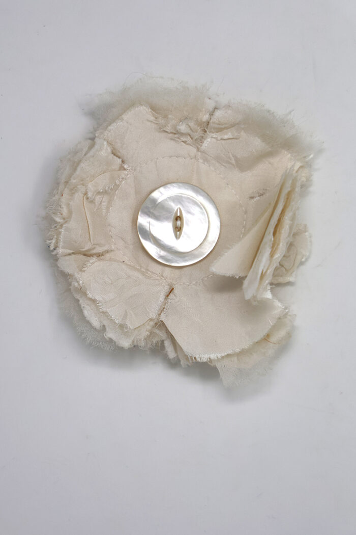 Small Cornflower Pin in White