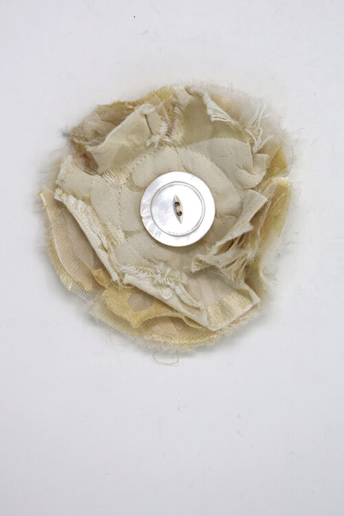 Small Cornflower Pin in Cream