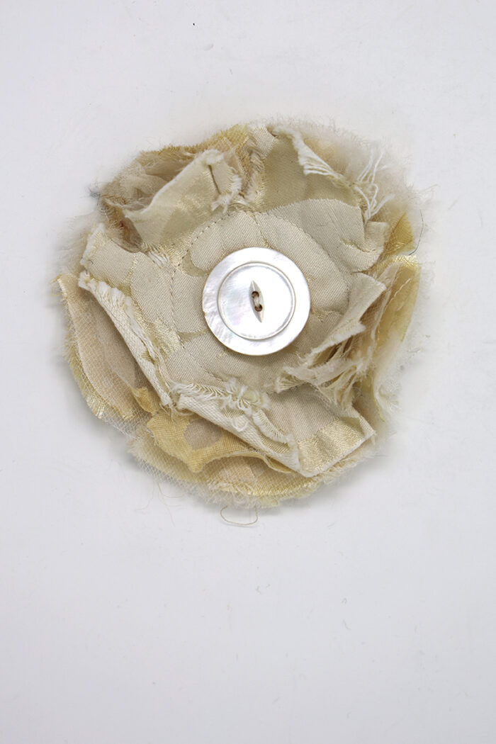 Small Cornflower Pin in Cream