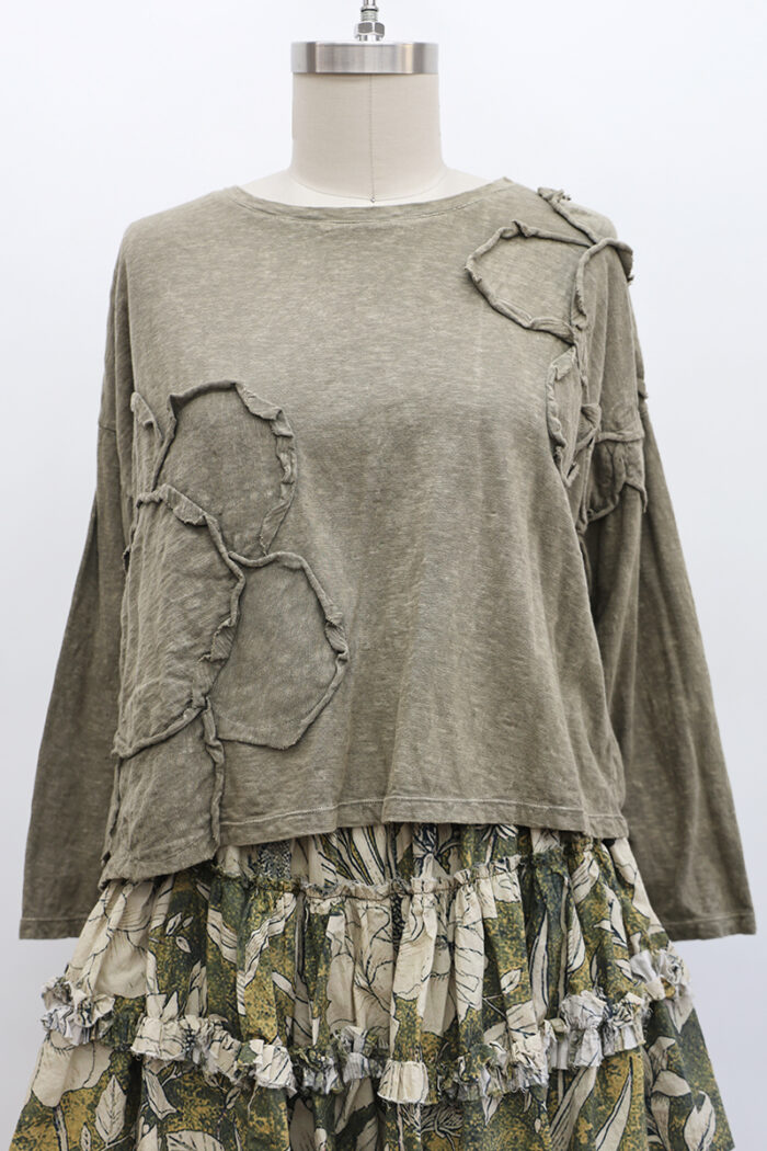 Crop Daisy T-Shirt Long Sleeve - Image 2