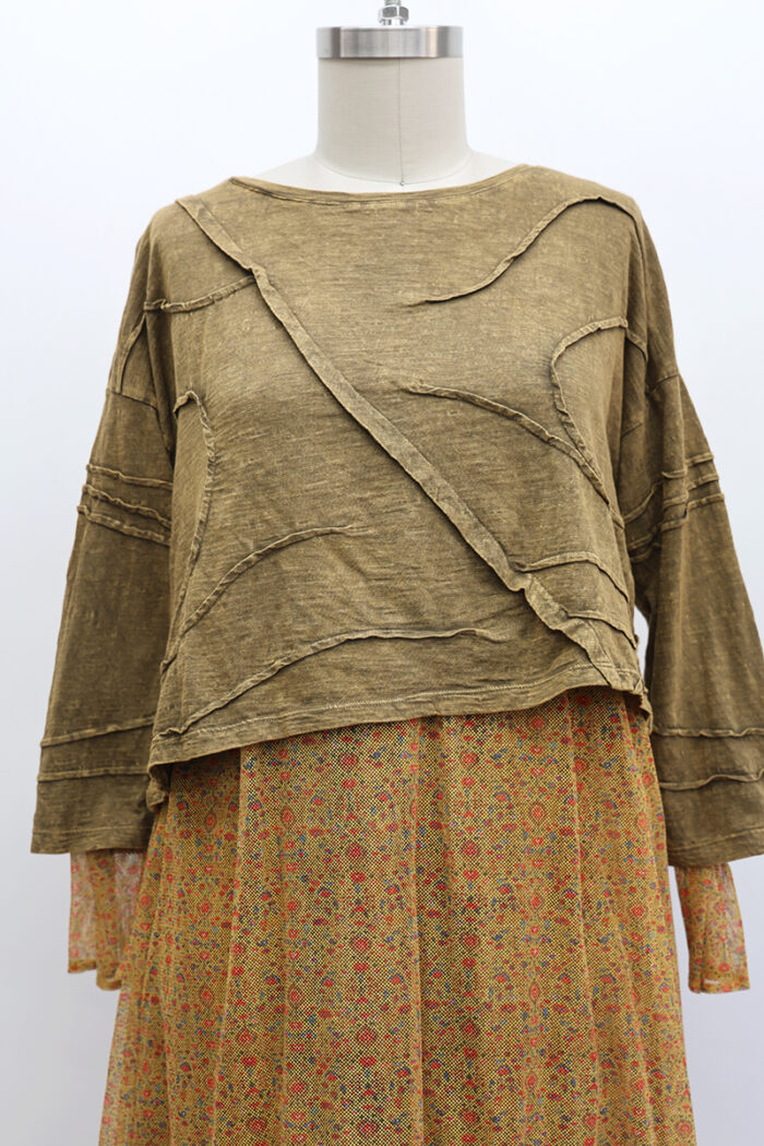 Cactus Cropped T-Shirt Long Sleeve - Image 2