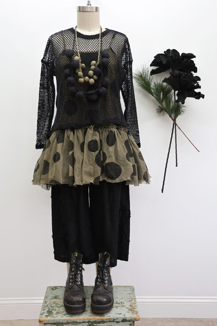 Crop Open Weave T-Shirt Long Sleeve - Image 3