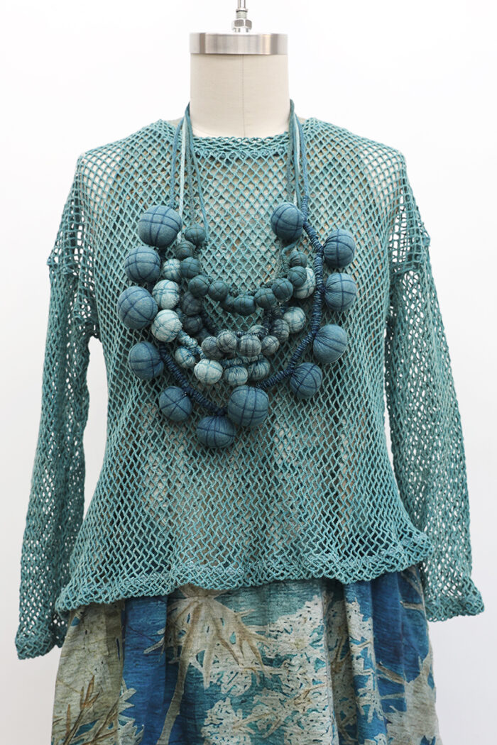 Crop Open Weave T-Shirt Long Sleeve