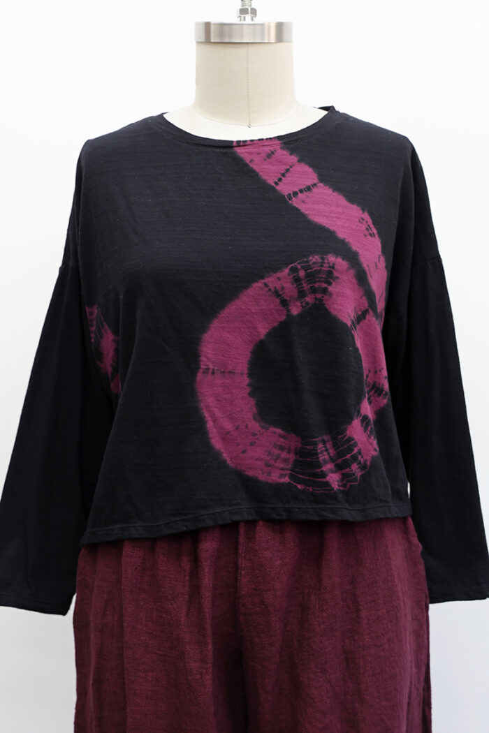 Tie Dye Crop T-Shirt Long Sleeve - Image 2