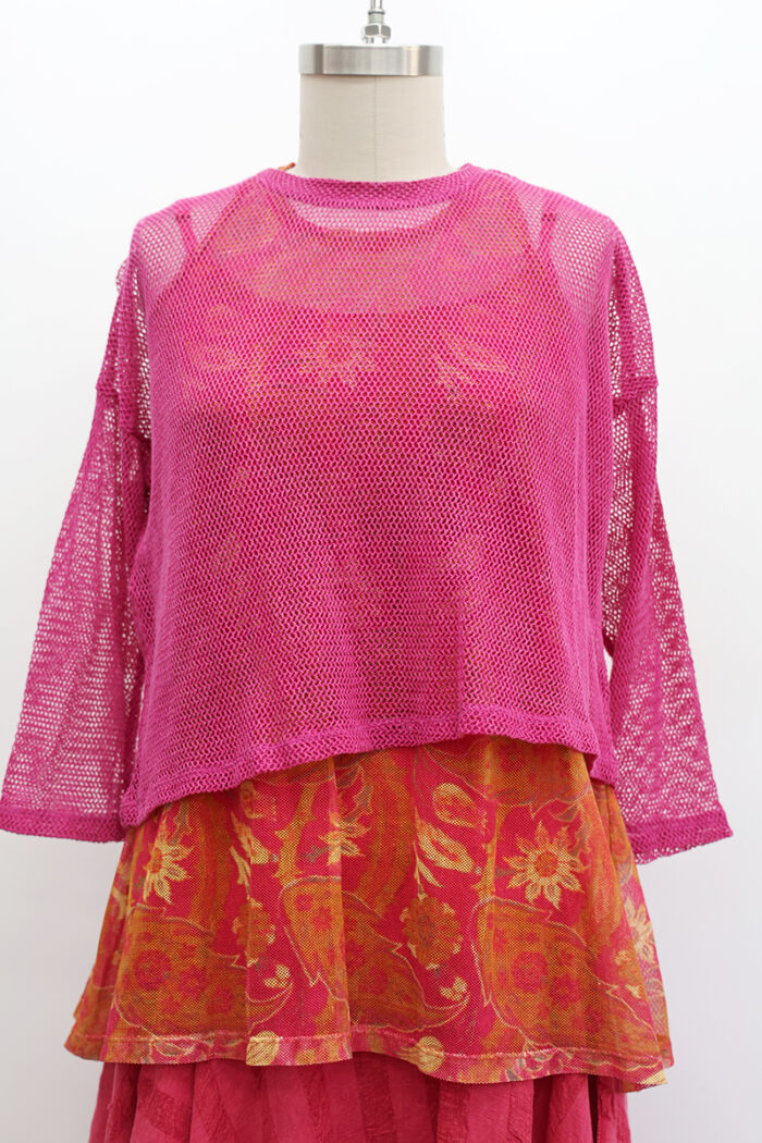 Fishnet Crop T-Shirt Long Sleeve - Image 2