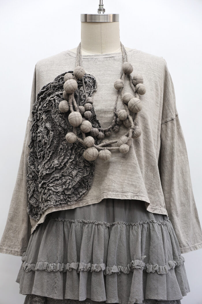 Crop Cabbage Rose T-Shirt Long Sleeve