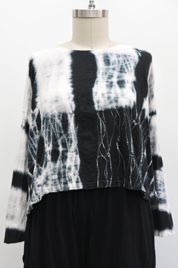 Tie Dye Crop T-Shirt Long Sleeve - Image 2