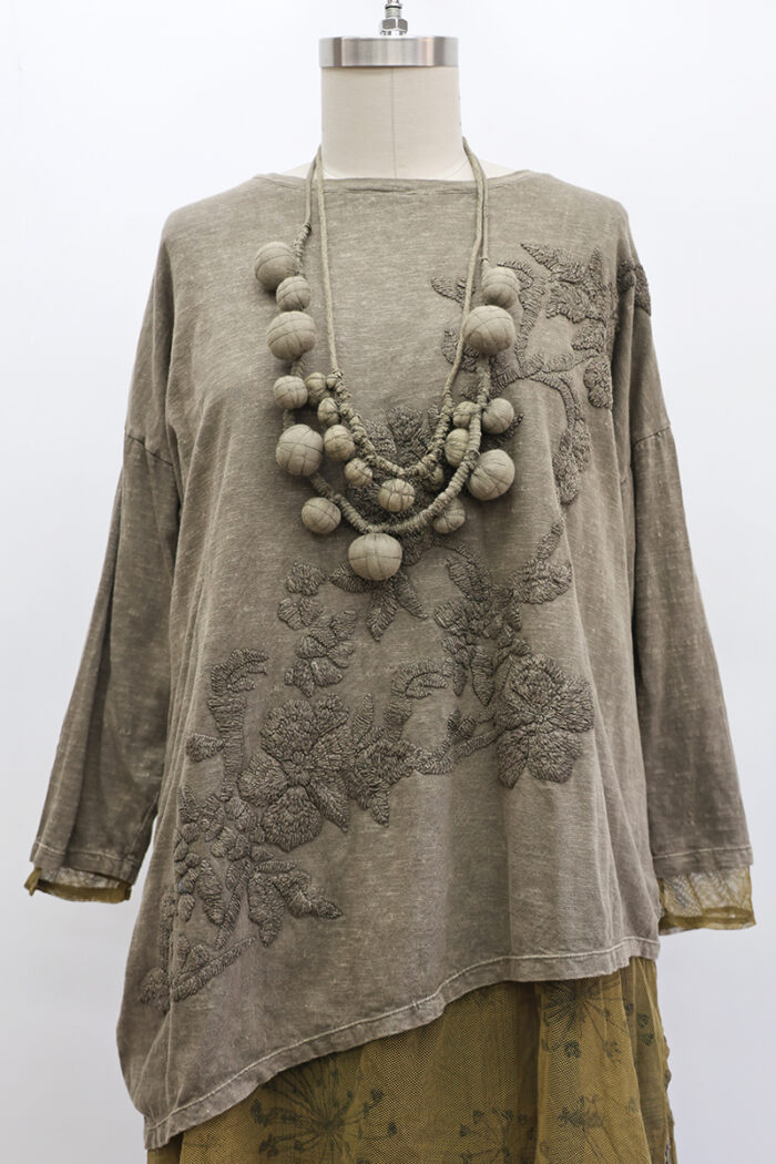 Embroidered Garden T-Shirt Long Sleeve