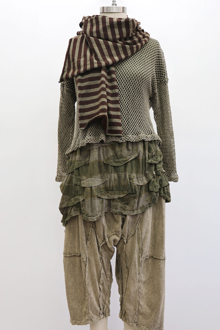Crop Open Weave T-Shirt Long Sleeve - Image 3