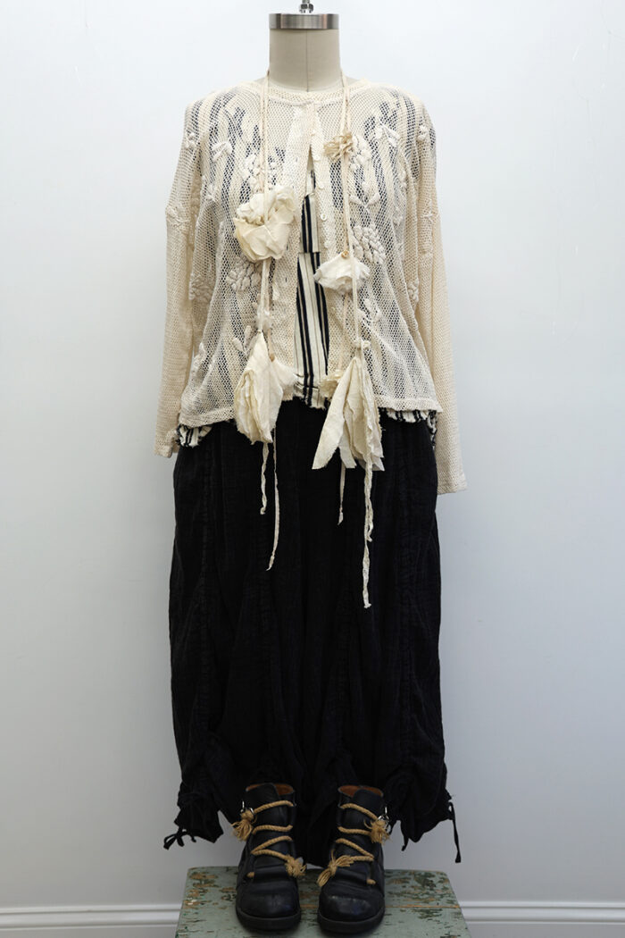 Embroidered Fishnet Cardigan - Image 3
