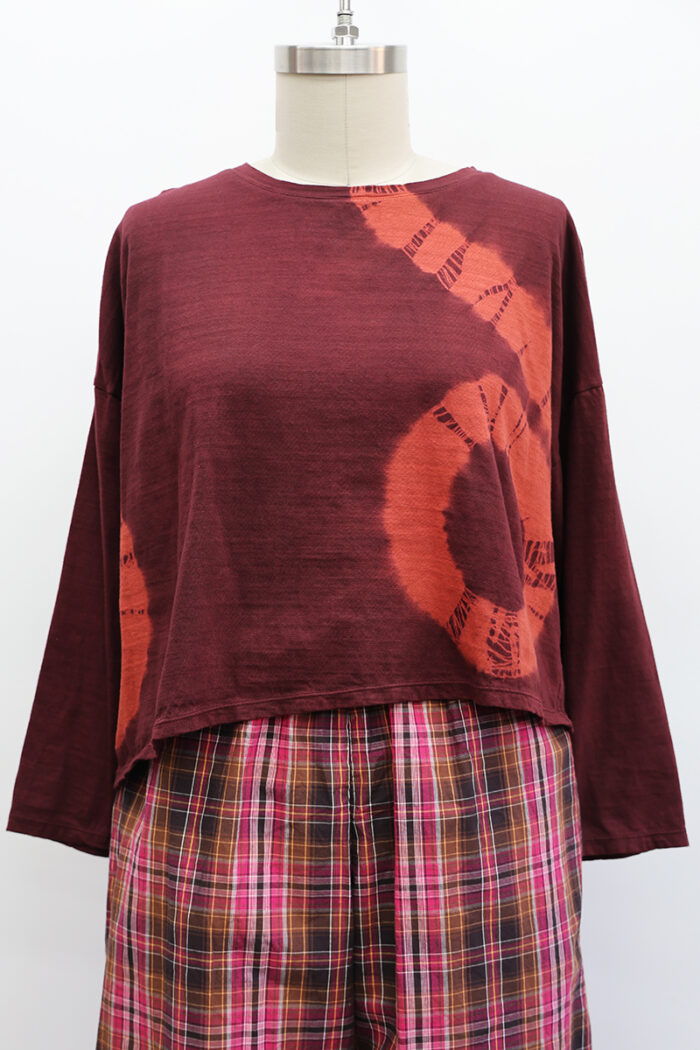 Tie Dye Crop T-Shirt Long Sleeve - Image 2