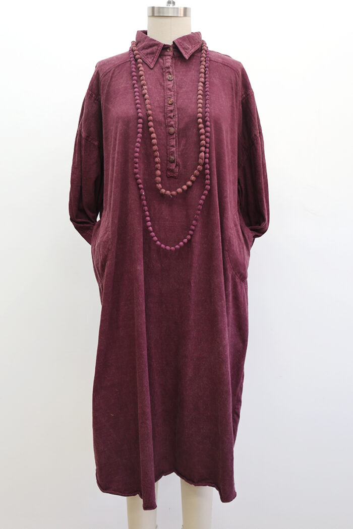 Henley Dress Long Sleeve