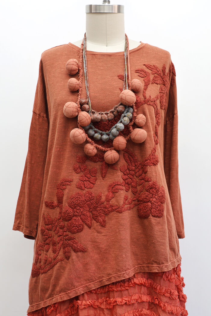 Embroidered Garden T-Shirt Long Sleeve