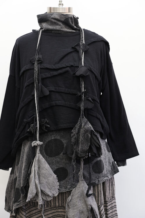 Crop Creased Sweatshirt Long Sleeve