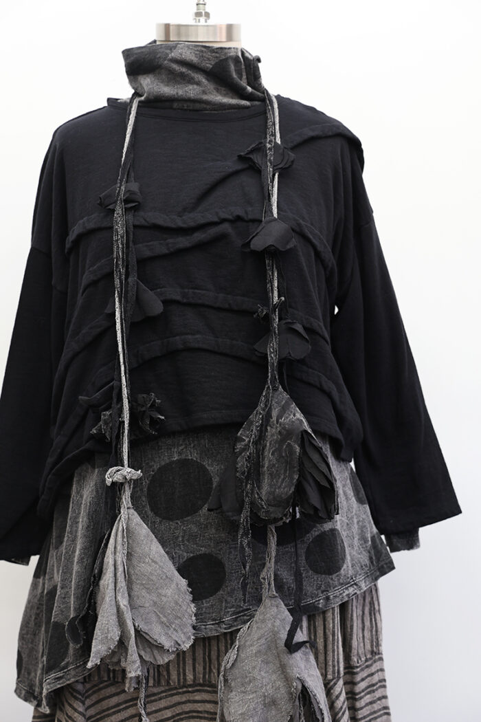 Crop Creased Sweatshirt Long Sleeve